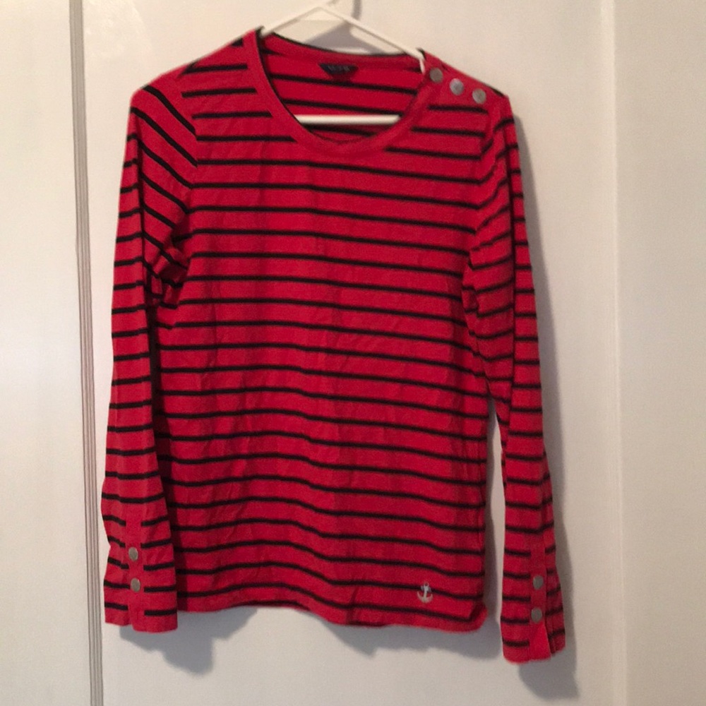 Red and black striped t-shirt